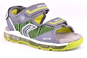GEOX J820QA 014BU C0666 ANDROID GRIGIO VERDE grey lime scarpe sandali bambino strappi
