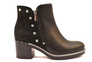 IGIeCO 2189700 NERO Tronchetto Stivalino Invernale Borchie Cerniera Tacco Medio Donna tronchetti stivali Collezione autunno inverno 2018 19 borchie