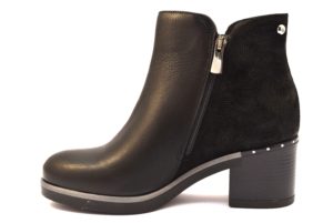 IGIeCO 2189700 NERO Tronchetto Stivalino Invernale Borchie Cerniera Tacco Medio Donna tronchetti stivali Collezione autunno inverno 2018 19 borchie