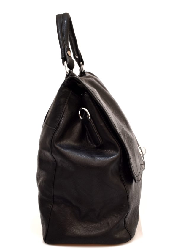 HAND BAG 2420 BLACK Nero Borsa Shopping Bauletto Tracolla modello Postino