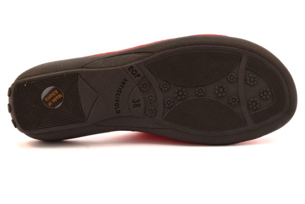 3ROSE 111 ROSSO scarpe ciabatte pantofole donna estive spugna aperte cotone zeppa antiscivolo