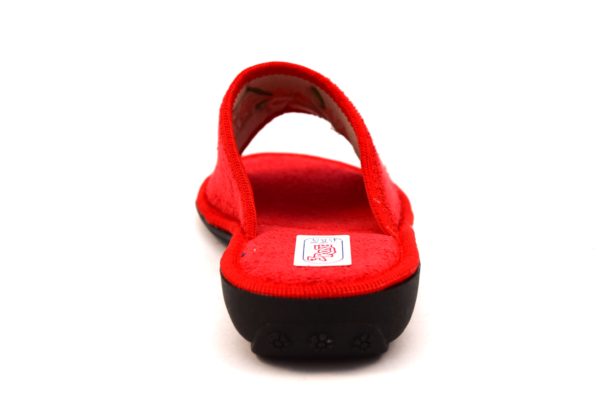 3ROSE 111 ROSSO scarpe ciabatte pantofole donna estive spugna aperte cotone zeppa antiscivolo
