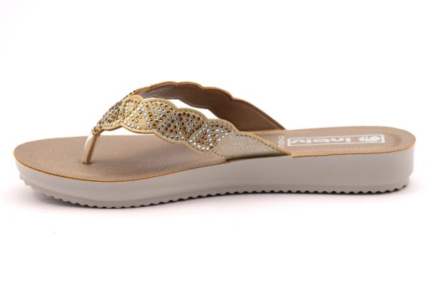 INBLU BM000029 SABBIA beige oro infradito ciabatte estive donna brillantini