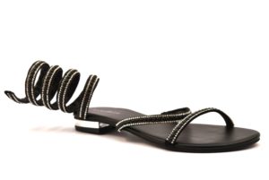 DAME ROSE G3000 NERO sandali donna bassi spirale strass