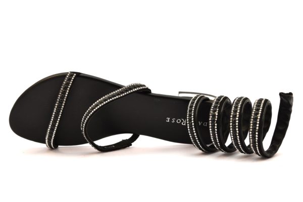 DAME ROSE G3000 NERO sandali donna bassi spirale strass