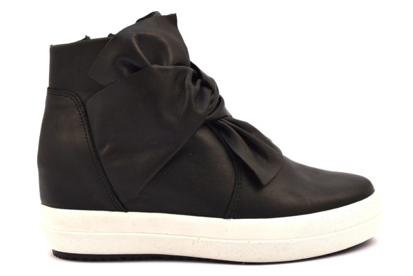 IGIeCO 2156700 NERO Sneakers Alte Scarpe Polacco Zeppa Interna Invernale Donna Stivalino Stivale Tacchi autunno inverno 2018 19 fiocco