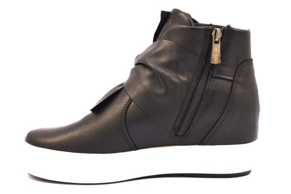 IGIeCO 2156700 NERO Sneakers Alte Scarpe Polacco Zeppa Interna Invernale Donna Stivalino Stivale Tacchi autunno inverno 2018 19 fiocco