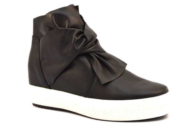 IGIeCO 2156700 NERO Sneakers Alte Scarpe Polacco Zeppa Interna Invernale Donna Stivalino Stivale Tacchi autunno inverno 2018 19 fiocco