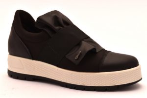 IGIeCO 2157700 NERO bianco scarpe sneakers donna collezione autunno inverno 2018 19 invernali Slipon platform Vernice vera pelle