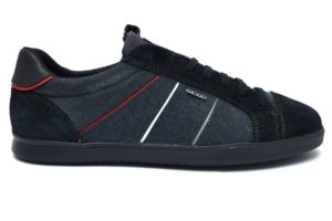 GEOX U922CB ONB22 C4002 WALEE BLU scarpe sneakers uomo primavera estate vera pelle camoscio