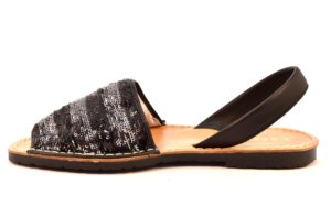 CAFE NOIR MEC920 659 EC920 NERO ARGENTO scarpe sandali bassi fascianti donna minorchine paillettes