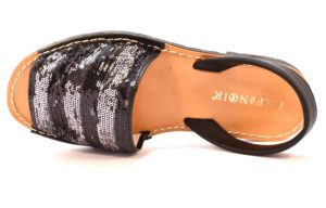 CAFE NOIR MEC920 659 EC920 NERO ARGENTO scarpe sandali bassi fascianti donna minorchine paillettes