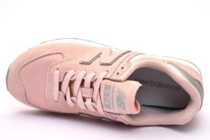 NEW BALANCE WL574OPS ROSA Argento Scarpe Sneaker Donna Stringate Vera pelle