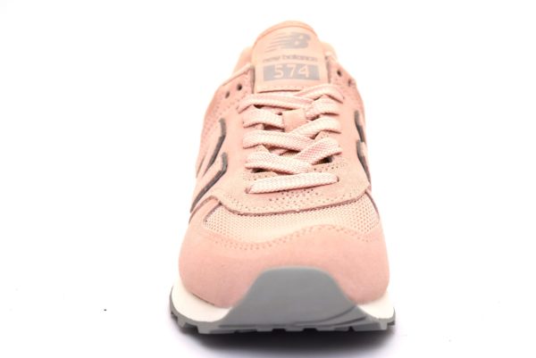 NEW BALANCE WL574OPS ROSA Argento Scarpe Sneaker Donna Stringate Vera pelle