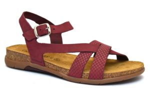 grunland omei sb1275 40 bordò sandali donna cinturino vera pelle sottopiede soft