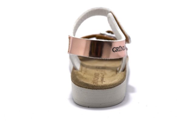 grunland gris sa1797 70 cipria sandali bambina strappi fibia vera pelle brillantini
