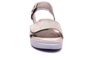 grunland life sa1875 30 taupe sandali donna vera pelle cinturino strappo zeppa