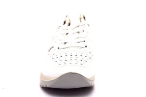 igieco 3158811 bianco sneaker scarpe donna zeppa traforata lacci vera pelle tempo libero sottopiede estraibile made in italy