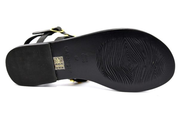cafènoir ige124 010 nero oro ge124 sandali donna cinturino borchie vera pelle
