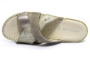 grunland bico ci2036 10 taupe ciabatte ESTIVE DONNA tortora brillantini zeppa vera pelle