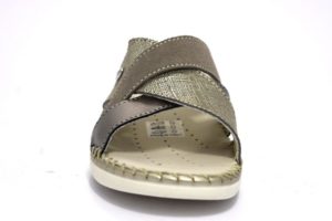 grunland bico ci2036 10 taupe ciabatte ESTIVE DONNA tortora brillantini zeppa vera pelle