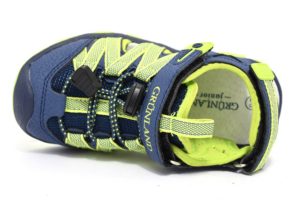 grunland picc sa2440 91 blu lime sandali bambino strappi vera pelle sandalo chiuso tempo libero