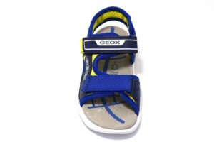 geox j929dc 014bu c0749 navy lime flexyper sandali da bambino regolabili con due strappi con sottopiede in vera pelle