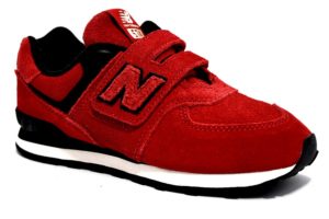 new balance yv574eo scarpe da ginnastica rosse con strappi in camoscio sneakers bambino