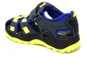primigi 3397622 avio blu giallo sandali da bambino chiusi a gabbia regolabili con uno strappo