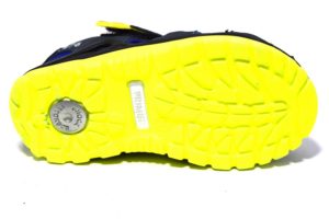 primigi 3397622 avio blu giallo sandali da bambino chiusi a gabbia regolabili con uno strappo