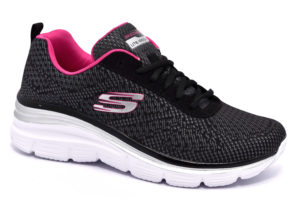 skechers 12719 bkhp nero hot pink bold boundaries sneakers scarpe da ginnastica donna autunno inverno