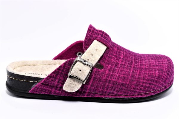 grunland reps ci2099 a6 fuxia scarpe lana cotta da infilare tacco basso ciabatte pantofole invernali da donna collezione autunno inverno