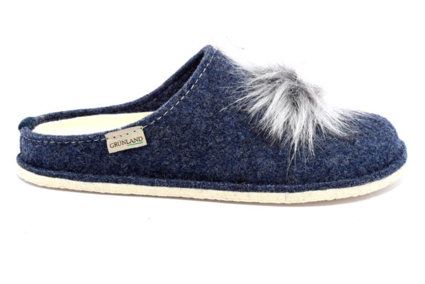 grunland gaur ci2276 44 blu ciabatte pantofole lana cotta da infilare zeppa ciabatte pantofole invernali da donna collezione autunno inverno