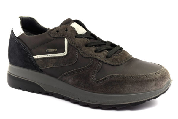 igieco 4134822 antracite grigio scarpe vera pelle lacci sneakers invernali da uomo collezione autunno inverno