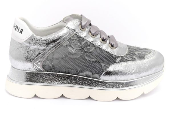 cafenoir gdb174 204 db174 argento scarpe ecopelle lacci zeppa sneakers estive da donna collezione primavera estate