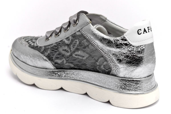 cafenoir gdb174 204 db174 argento scarpe ecopelle lacci zeppa sneakers estive da donna collezione primavera estate