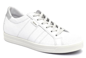igieco 5154911 bianco scarpe vera pelle lacci zeppa sneakers estive da donna collezione primavera estate