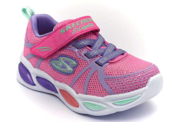 skechers 302042n pkmt sporty glow rosa scarpe mesh tessuto strappi sneakers estive da bambina collezione primavera estate