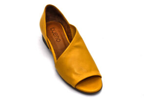 bueno 20wn5112 noche giallo ocra scarpe vera pelle slipon tacco basso mocassini estive da donna collezione primavera estate