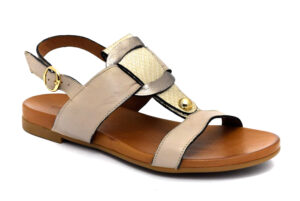 grunland fano sa2494 i8 beige scarpe vera pelle fibbia tacco basso sandali estive da donna collezione primavera estate