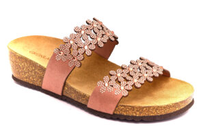 grunland memi cb2476 70 cipria ciabatte pantofole ecopelle da infilare zeppa ciabatte pantofole estive da donna collezione primavera estate