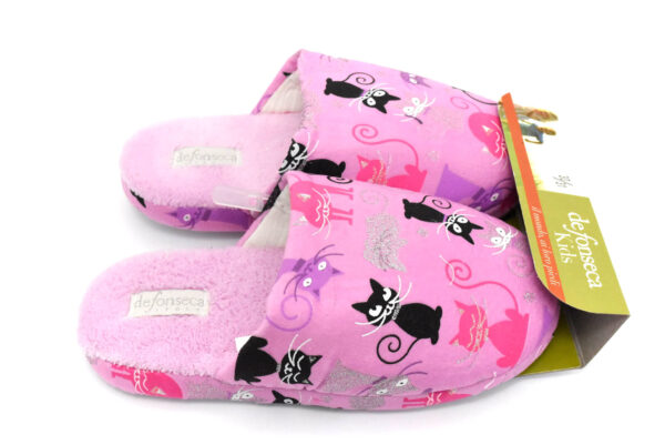 de fonseca de roma i u516 rosa gatti ciabatte pantofole panno da infilare ciabatte pantofole invernali da bambina collezione autunno inverno