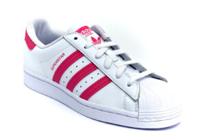 adidas fw0773 superstar bianco rosa scarpe vera pelle lacci sneakers estive da donna collezione primavera estate