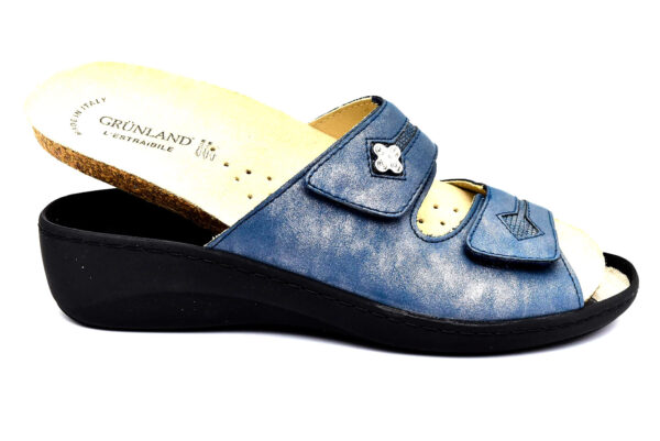 grunland esta ce0729 68 blu ciabatte pantofole vera pelle strappi ciabatte pantofole estive da donna collezione primavera estate
