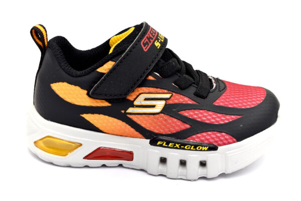 skechers 400016n bkrd rosso scarpe mesh tessuto strappi luci sneakers estive da bambino collezione primavera estate