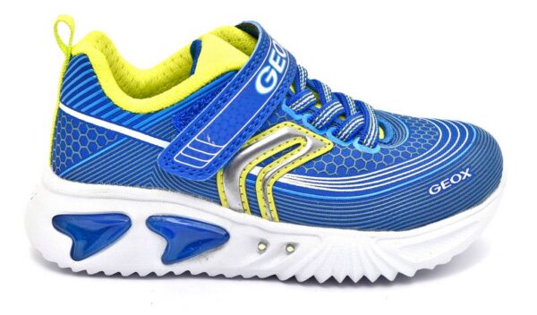 geox j15dza 00011 c4344 royal blu scarpe mesh tessuto strappi luci sneakers estive da bambino collezione primavera estate
