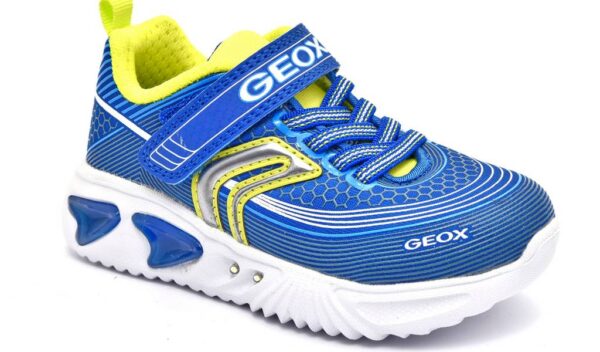 geox j15dza 00011 c4344 royal blu scarpe mesh tessuto strappi luci sneakers estive da bambino collezione primavera estate
