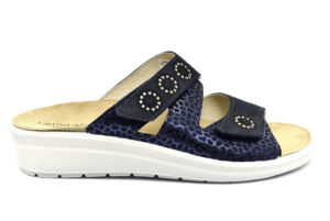grunland daby ce0746 59 blu ciabatte pantofole vera pelle da infilare zeppa sandali estive da donna collezione primavera estate