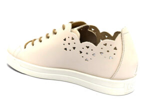 igieco 5155122 beige scarpe vera pelle lacci zeppa sneakers estive da donna collezione primavera estate