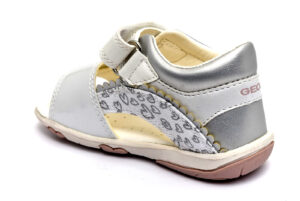 geox b1538a 010aj c0007 bianco argento scarpe vera pelle strappi sandali estive da bambinacollezione primavera estate
